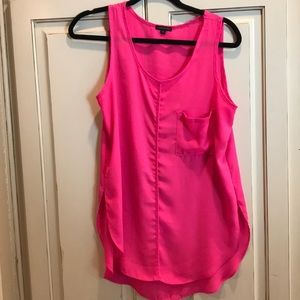 Hot pink chiffon shirt Medium